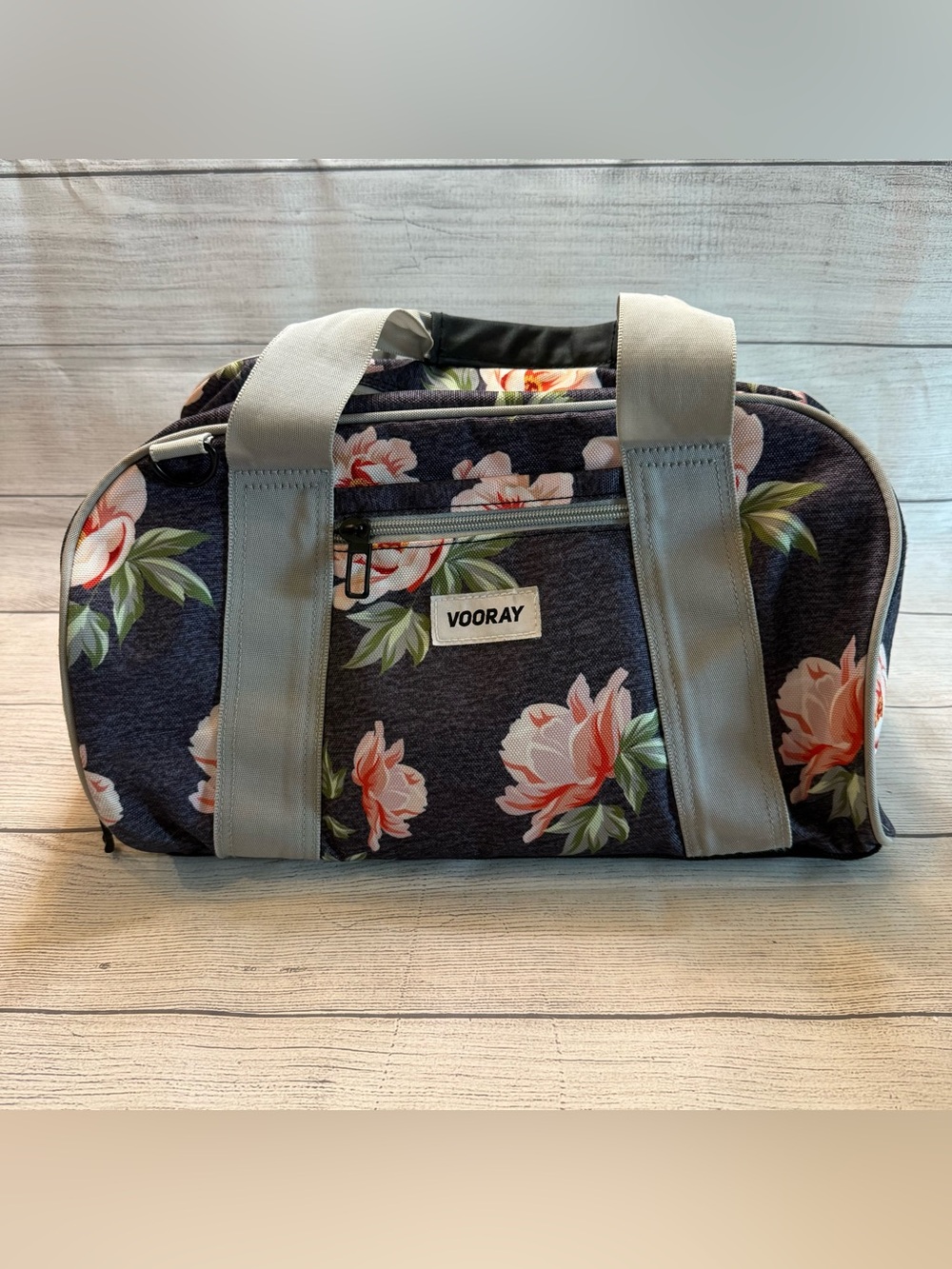 Vooray Burner Gym Duffel in the Rose Navy floral print